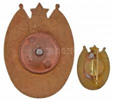 ~1970. "Kiváló Határőr" aranyozott, zománcozott jelvény eredeti tokban miniatűrrel T:2