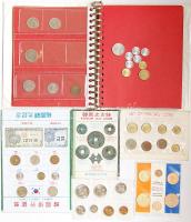 118db túlnyomóan klf fémpénz, benne nominál, Dél-Korea, Makaó, Dél-Afrika, szettek és még sok más jó minőségű pénzberakóban T:1,2,3