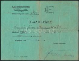 1918 K.u.k. Ersatzbatallionskommando des Infanterieregiments Nr. 48 által kiállított katonai igazolvány, 2 db