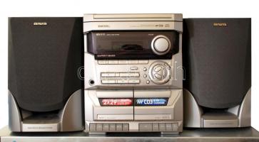 Aiwa HI-FI 2 db hangfallal, működik, jó állapotban, 26×26×32 cm, hangfalak 32×22 cm