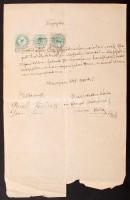 1898 Nyugta 50, 10 és 3 kr okmánybélyeggel