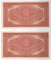1920. 2K (2x) egymásutáni sorszámokkal, papírhibával! T:I
