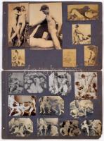 cca 1910-1920 Régi idők pornója. Összeállítás 110 korabeli, felragasztott pornóképpel, rajtuk extrém...