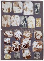 cca 1910-1920 Régi idők pornója. Összeállítás 110 korabeli, felragasztott pornóképpel, rajtuk extrém...