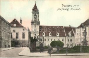 Pozsony, Pressburg; Főtér, Haupltplatz, városháza / main square, town hall
