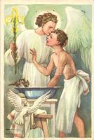 "A cserkész testben és lélekben tiszta..." Cserkész levelezőlapok kiadóhivatala / scout s: Márton L.  (EB)