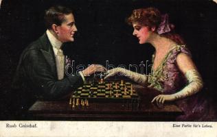 Eine Partie fürs Leben / playing chess, S.V.D. 466. s: Ruab Gnischaf