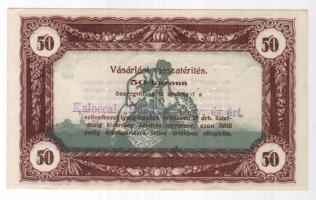 1920-as évek 50K vásárlási visszatérítés "Kalocsai Hangya fogy. és ért." lila fny-sal T:I