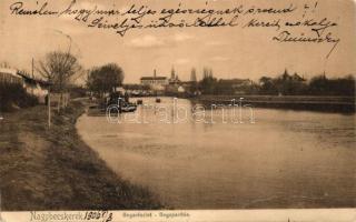 Nagybecskerek, Bega part, gőzhajó / river bank, steamship (EK)