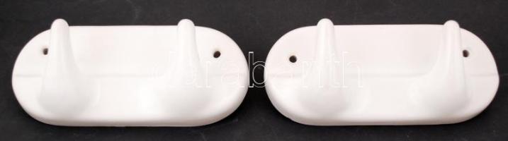 Fajansz fürdőszobai fogas, 2db, 20x9cm