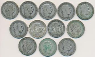 Ausztria 1893. 1K Ag "Ferenc József" (12x) T:2-,3 Austria 1893. 1 Corona Ag "Franz Joseph" (12x) C:VF,F