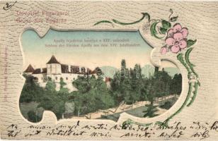 Fogaras, Apafi-kastély; kiadja Thierfeld Dávid / castle, Art Nouveau floral