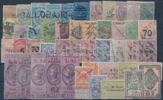 47 db külföldi okmánybélyeg kisebb hibákkal (szakadás, hiányos fogazás)