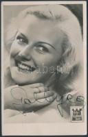 Goll Bea színésznő által aláírt fotólap