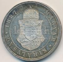 1887KB 1Ft Ag "Ferenc József / Barokk címer" Körmöcbánya T:2 apró ph.
Hungary 1887KB 1 Fo...