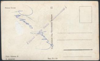 Petress Zsuzsa(1925-2001) színésznő aláírása az őt ábrázoló fotólap hátoldalán