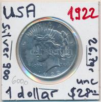 Amerikai Egyesült Államok 1922. 1$ Ag Peace Dollar T:2- USA 1922. 1 Dollar Peace Dollar Ag C:VF Krause KM#150