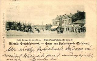 Gyulafehérvár, Deák Ferencz tér, sétatér; kiadja Weisz Bernát / square, promenade