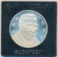 Kiss Kovács Gyula (1922-1984) DN "Van Gogh" Ag emlékérem ÁPV plasztiktokban ismertető tanúsítvánnyal (0.925/32mm) T:PP