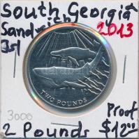 Déli-Georgia és Déli-Sandwich-szigetek 2013. 2Ł Cu-Ni "Kék bálna" T:1 South Georgia and South Sandwich Islands 2013. 2 Pounds Cu-Ni "Blue whale" C:UNC