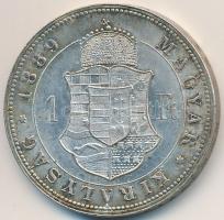 1889KB 1Ft Ag "Ferenc József / Barokk címer" Körmöcbánya T:2 apró ph.
Hungary 1889KB 1 Fo...