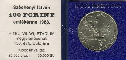 1983. "Széchenyi" 100Ft T:BU Eredeti tokban, tanúsítvánnyal.