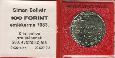 1983. "Simon Bolivár" 100Ft T:BU Eredeti tokban, tanúsítvánnyal.