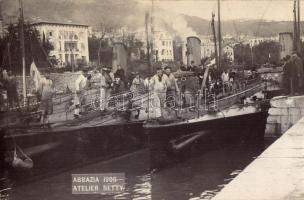 1906 Torpedórombolók Abbazia kikötőjében / K.u.K. navy torpedo boats TB15, TB40 in the port of Abbazia, Atelier Betty photo (fl)