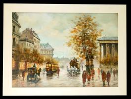 Czinege Zsolt (1964-): Párizsi utca részlet I. Olaj, farost, jelzett, keretben, 70×100 cm