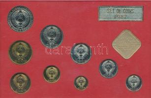 Szovjetunió 1987. 1k-1R (9xklf) forgalmi szett + "Leningrád verde" emlékérem eredeti díszt...