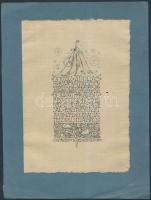 Jelzés nélkül(1912): Esküvői  meghívó. Klisé, papír, kartonra kasírozva, 17x12 cm