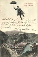 Chiusa, Klausen (Tirol) flying gentleman, collage