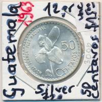 Guatemala 1963. 50c Ag T:1 Guatemala 1963. 50 Centavos Ag C:UNC