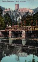 Helenental bei Baden, with  bridge and ruins of castle Rauhenstein (wet damage)