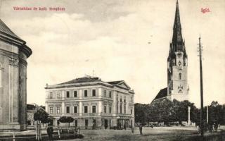 Igló, Iglau, Spisská Nová Ves; Városháza, katolikus templom / town hall, Catholic church (EK)