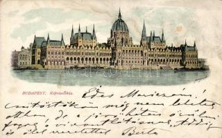 Budapest, 5 db városképes lap, 1 db 1899; litho, floral
