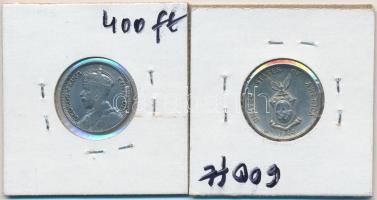 Fülöp Szigetek / Amerikai Egyesült Államok Közigazgatás 1944D 20c Ag + Új-Zéland 1934. 6p Ag "V...