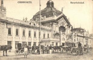 Chernivtsi, Czernowitz; Hauptbahnhof, Verlag Siegmund Jäger / railway station