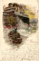 Cuxhaven, Seelootse, litho (EK)