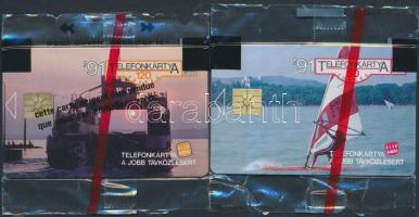 1991 2 db "Balaton" telefonkártya bontatlan csomagolásban