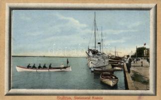 Sulina, Stationarul Roman / port, steamship, Fanciotti's boat