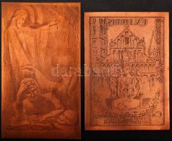 2 db réz nyomólemez Rudolf Fretz (1863-1931) illetve Menyhárt József (1901-1976) egy-egy rézkarcával, jelzettek a lemezen, különböző méretben