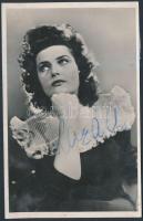 Karády Katalin (1900-1990) színésznő portréja, filmfotó, dedikált, hátulján feliratozva, 14×9 cm