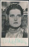 Karády Katalin (1900-1990) színésznő portréja, filmfotó, dedikált, hátulján feliratozva, 14×9 cm