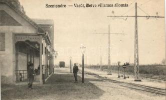 Szentendre, Vasút-, villamos állomás, Dumtsa Jenő utca, Görgey Artúr laktanya - 3 db régi képeslap