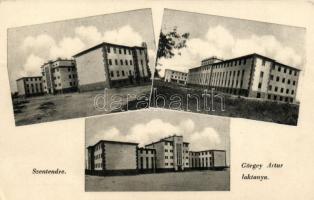 Szentendre, Vasút-, villamos állomás, Dumtsa Jenő utca, Görgey Artúr laktanya - 3 db régi képeslap