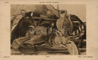 Still Life Design; National Gallery Millbank avantgard art postcard s: Braque