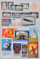 62 db levélzáró, többségében osztrák és német, érdekes motívumokkal. / 62 Austrian and German poster...