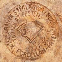 Drasche Porcelán és Fajanszgyár patikai mozsár törővel(porcelán), jelzett, m: 16 cm, d: 13 cm