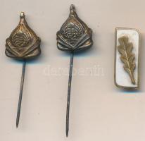 3db-os vegyes jelvény és kitűző tétel, közte 2db "Zrínyi-sisakos" fém rendőri kitűző T:2